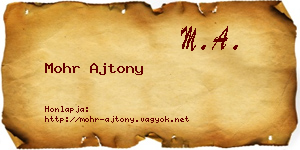 Mohr Ajtony névjegykártya